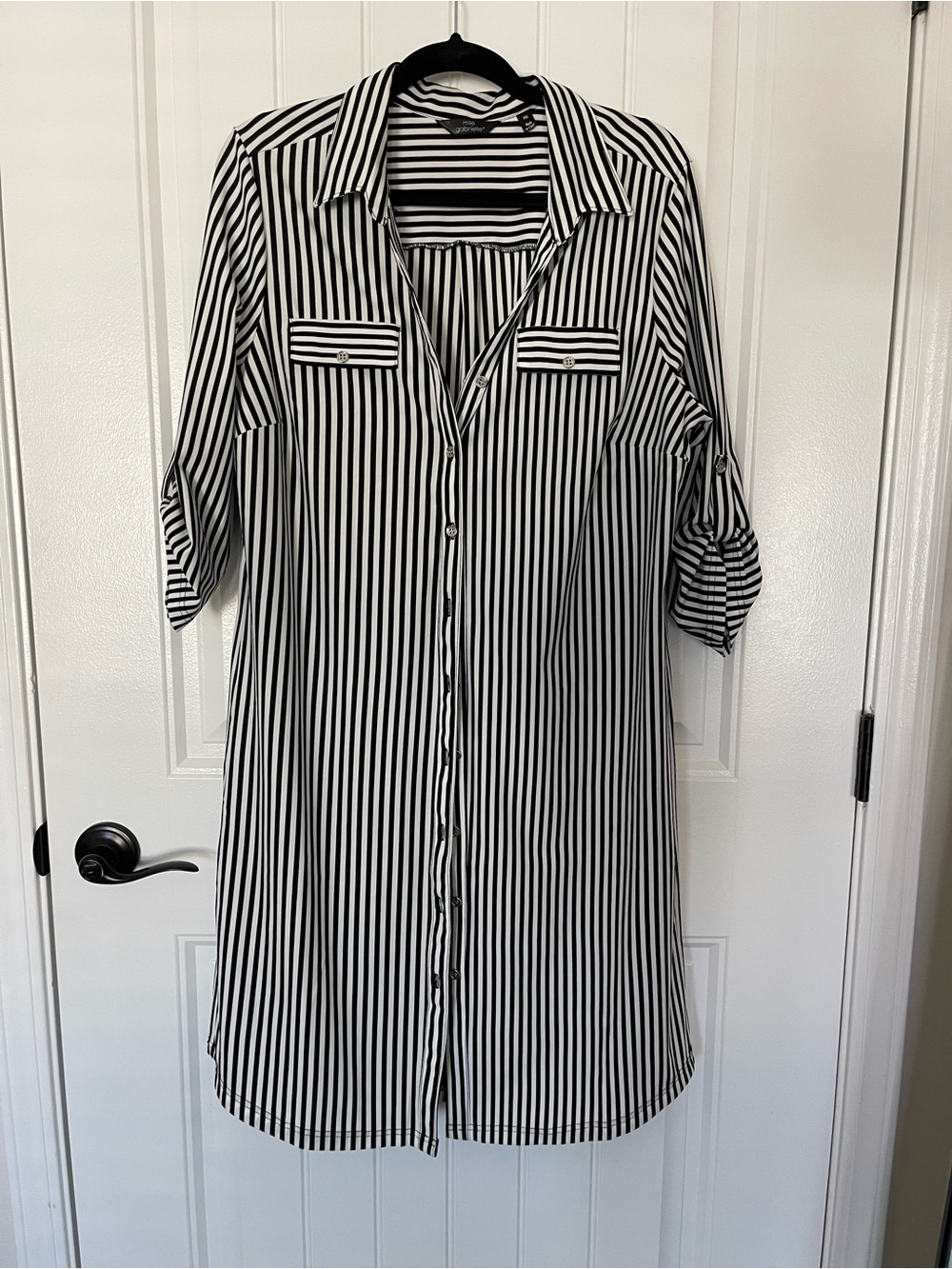 Mlle Gabrielle Black and White Striped Shirt